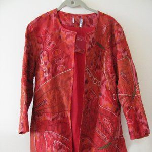 Coldwater Creek Incredible Ikat Pamelia Red Jacket